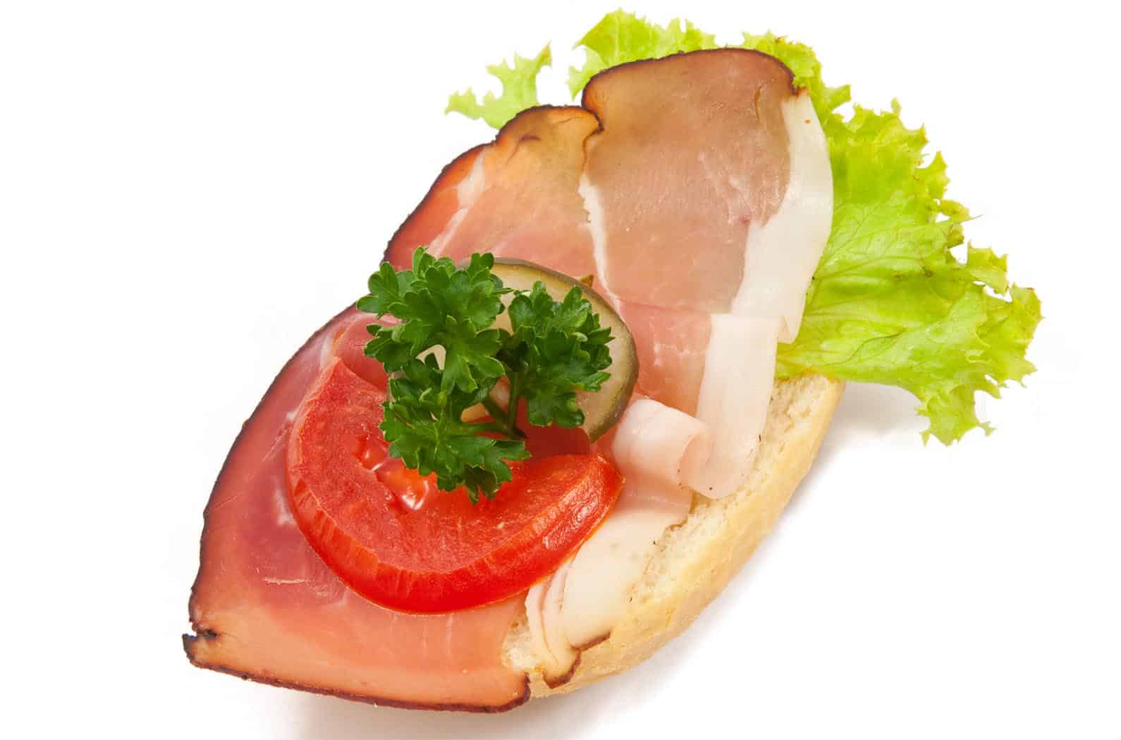 belegtes Brötchen mit Schwarzwälder Schinken