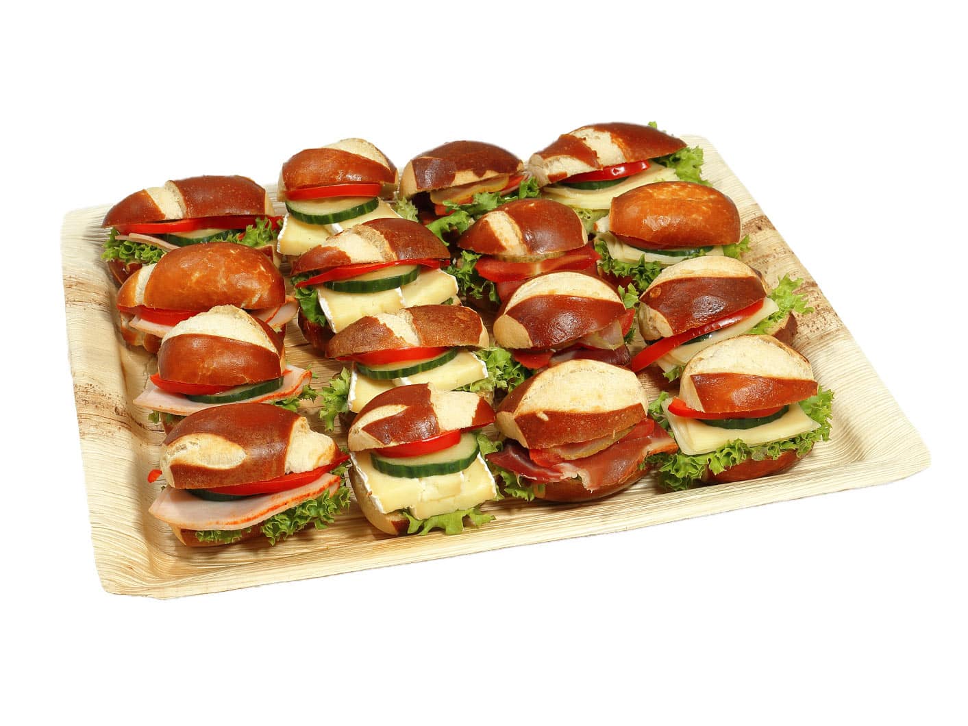 16er Mini Laugen Sandwich Platte - bärlifood Business Catering