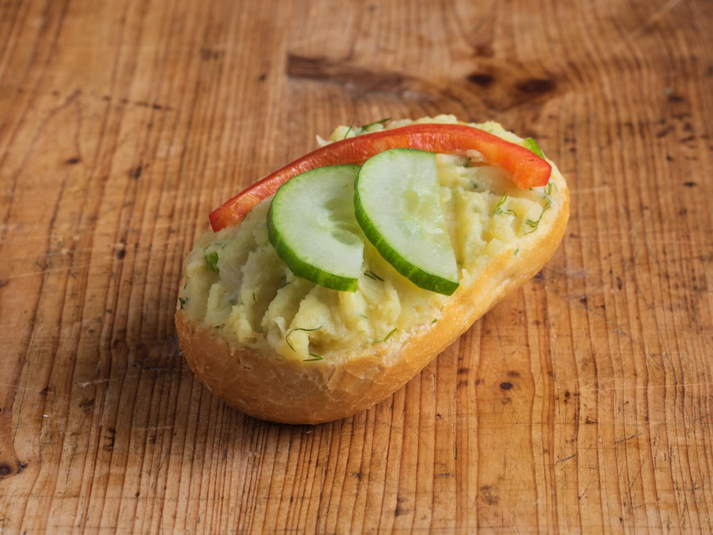 Brötchen mit hausgemachter Kartoffelcreme VEGAN - Belegte Brötchen Catering