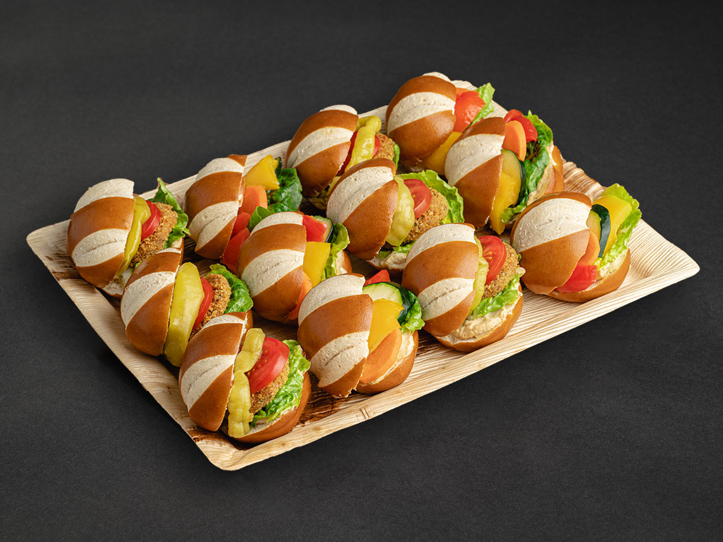 12er Mini Laugen Sandwich VEGAN - bärlifood Business Catering