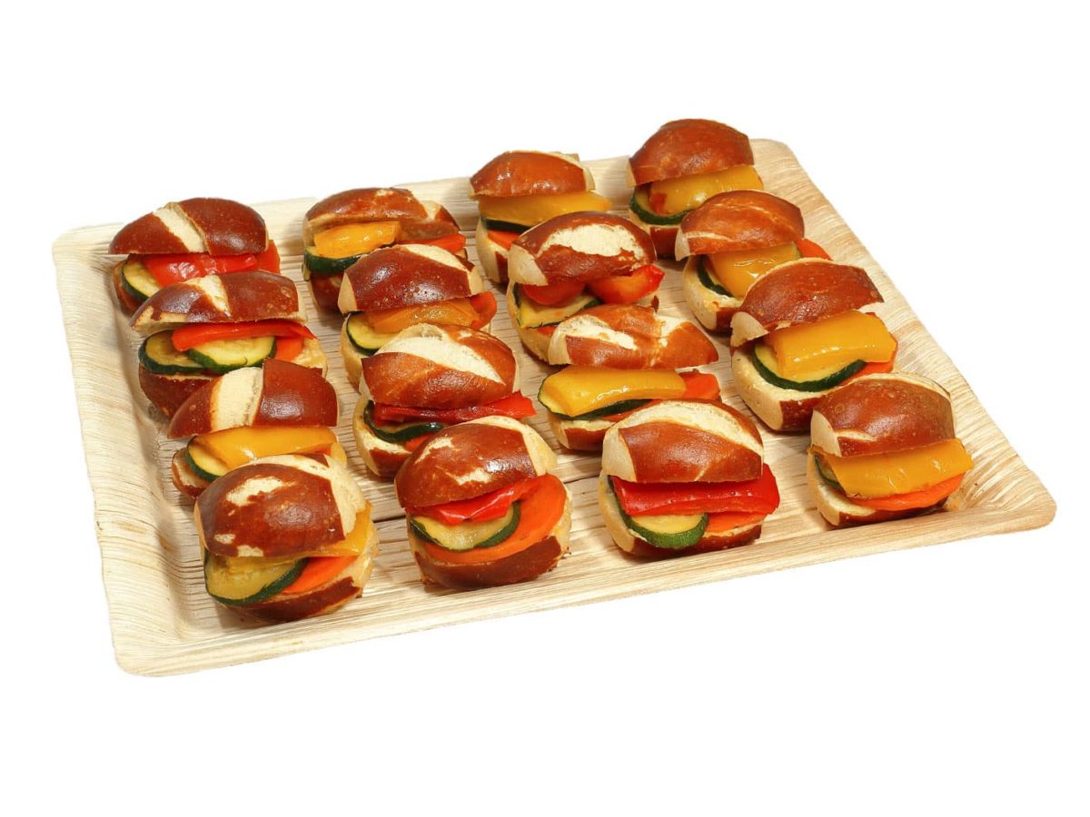 16er Mini Laugen Sandwich Platte VEGAN - bärlifood Business Catering