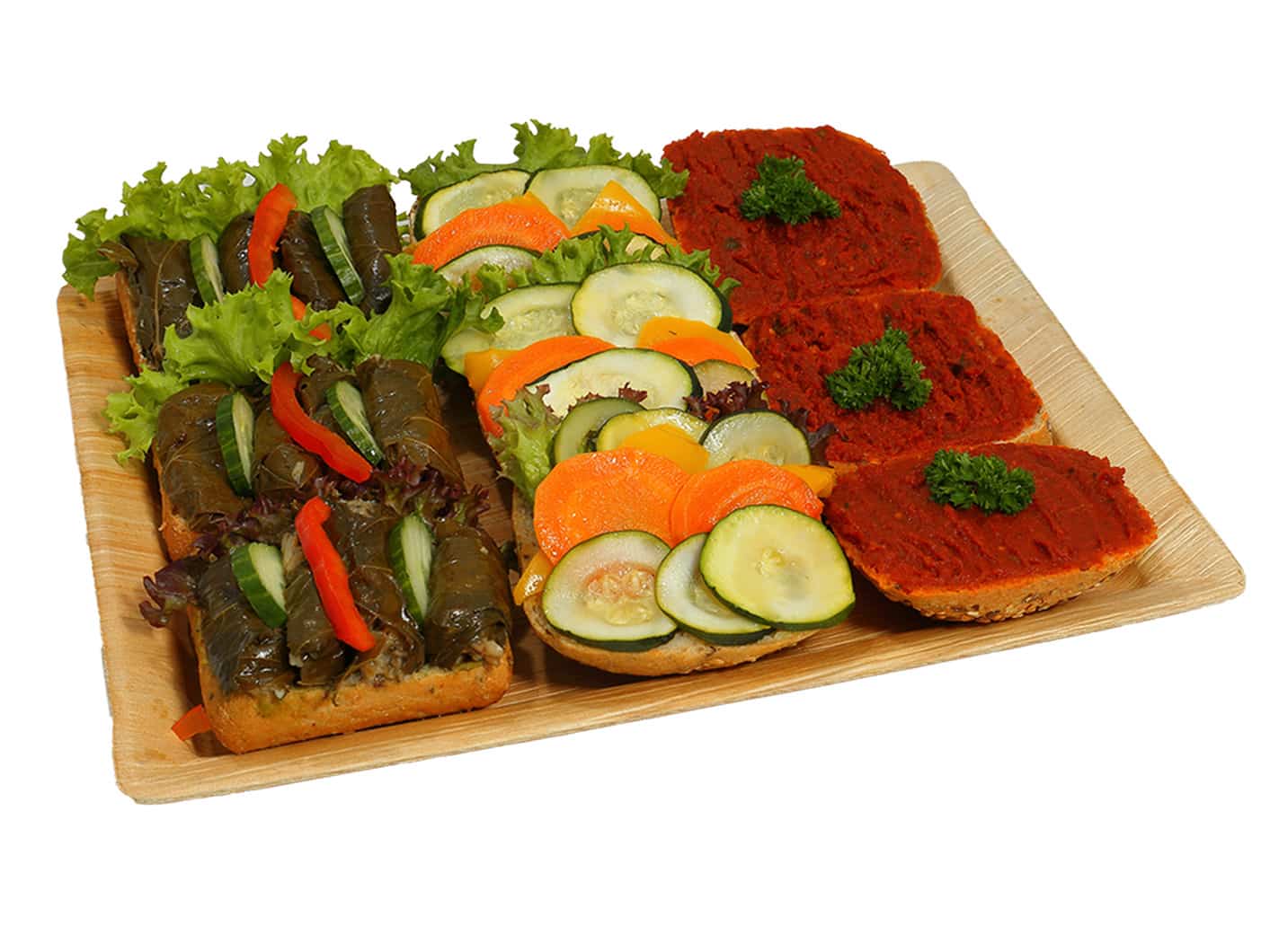 9er Vollkorn-Brötchen Platte VEGAN - bärlifood Business Catering
