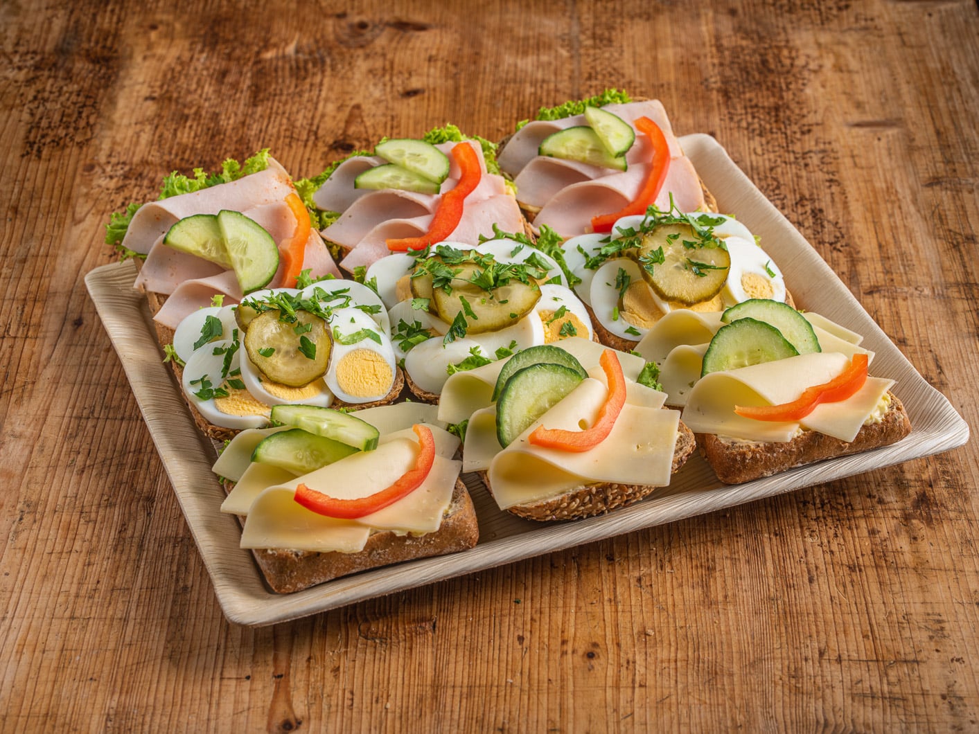 9er Vollkorn-Brötchen Platte - bärlifood Business Catering