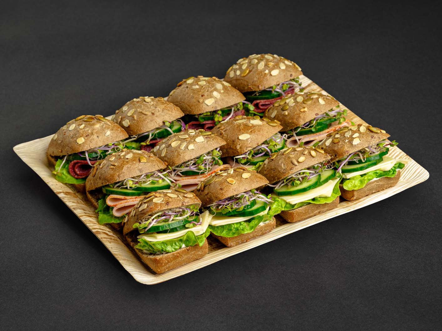 12er Mini Vollkorn Sandwich - bärlifood Business Catering