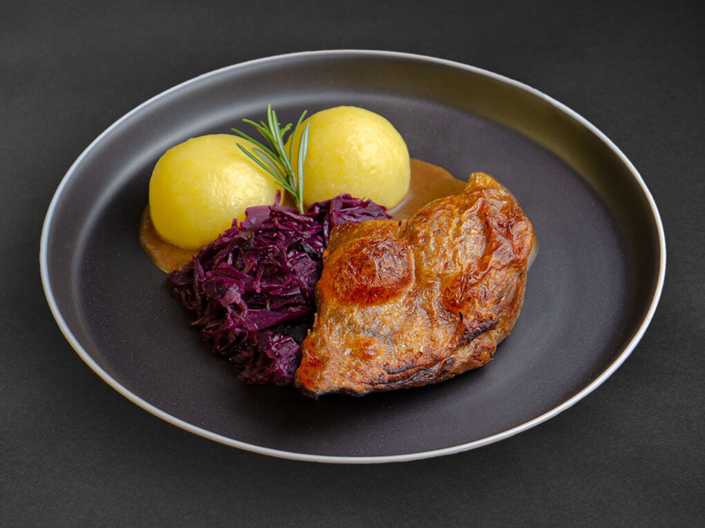 Entenbrust-Rotkohl-Knödel