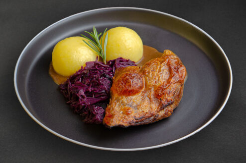 Entenbrust-Rotkohl-Knödel